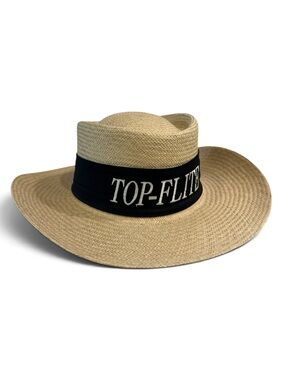 Vintage Top-Flite Golf Straw Hat Unihat Texace Made USA Wide Brim
